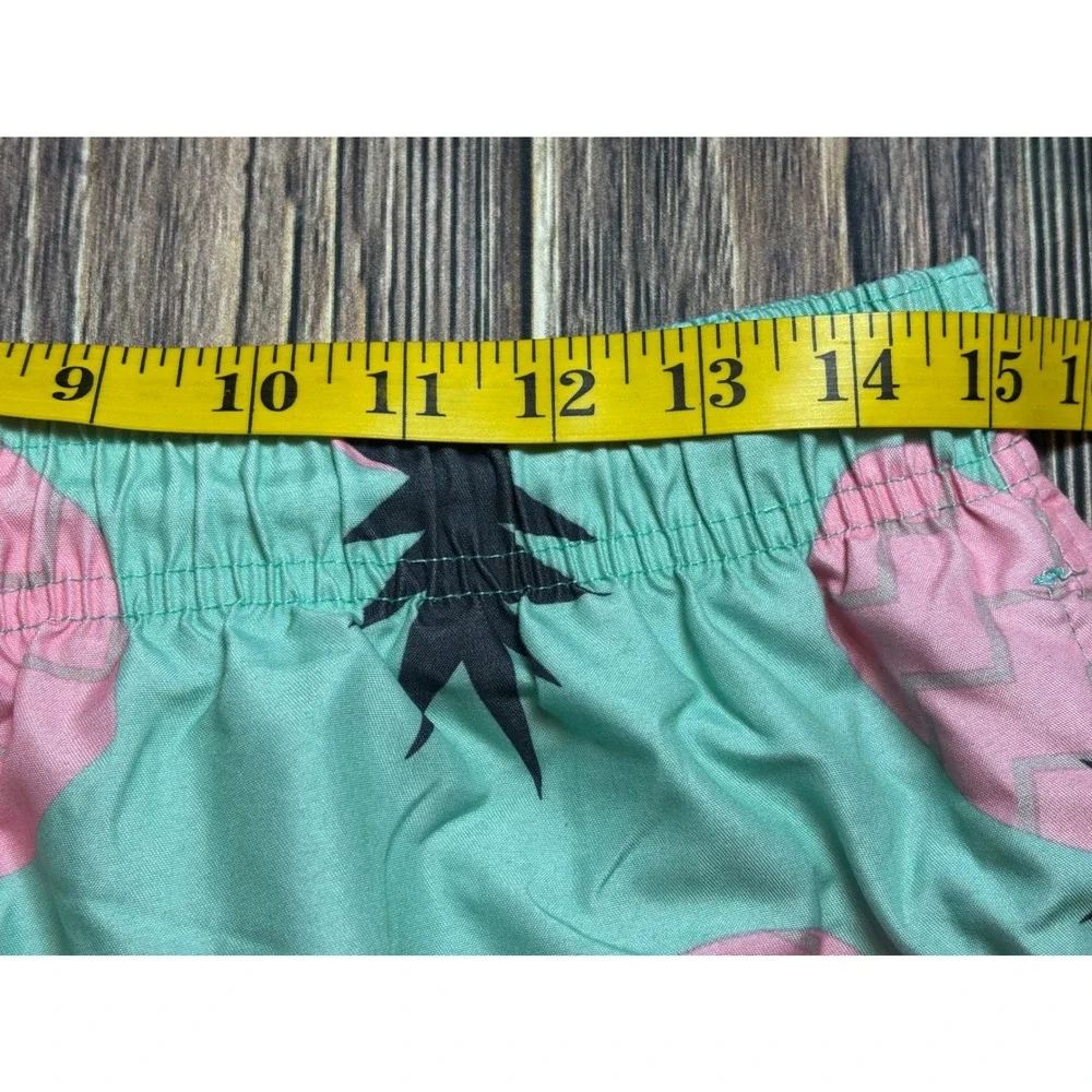 Free Planet Swim Trunks Mens L Mint Green Pink Pineapple Tropical Board Shorts